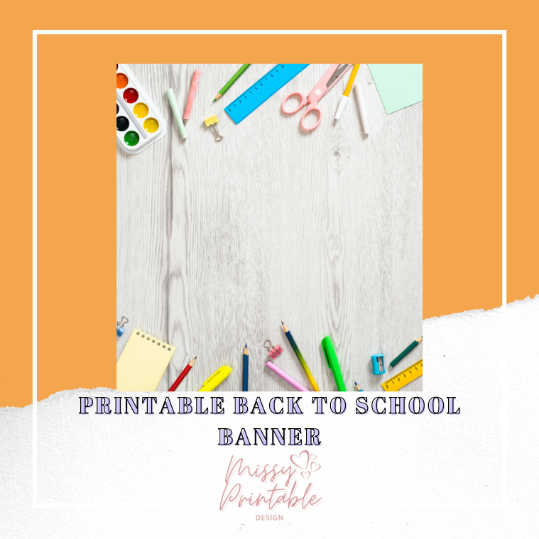 Printable Back to School Banner - MissyPrintableDesign