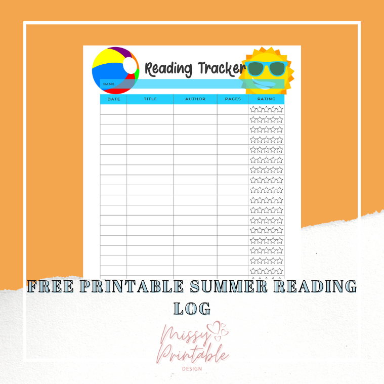 Free Printable Summer Reading Log MissyPrintableDesign