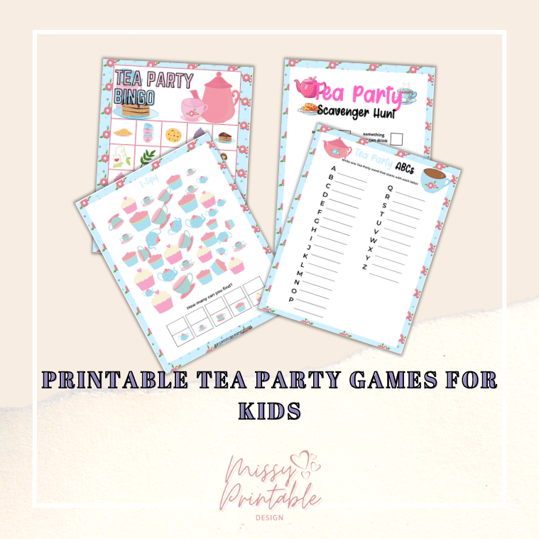 Printable Tea Party Games for Kids - MissyPrintableDesign