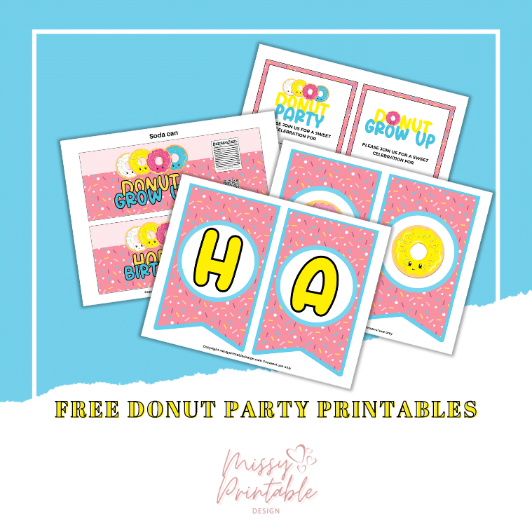 Free Donut Party Printables Missyprintabledesign