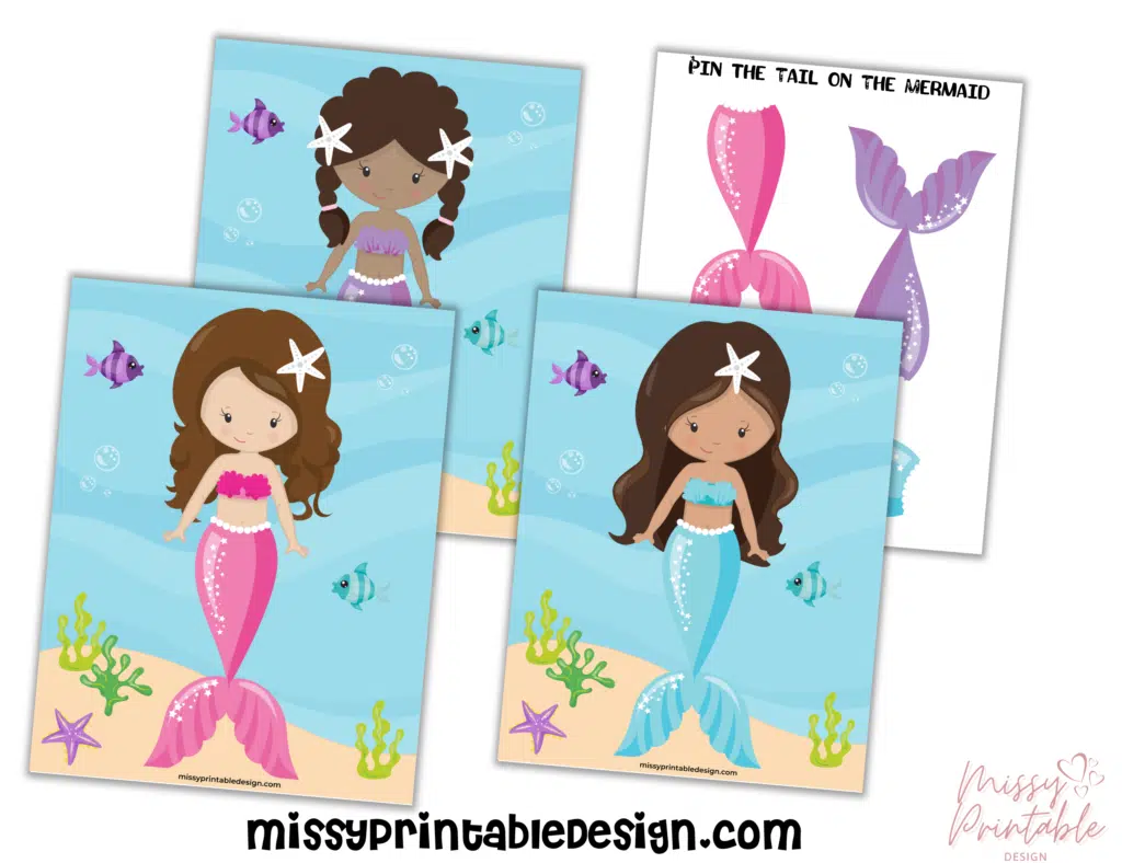 pin the tail on the mermaid printable