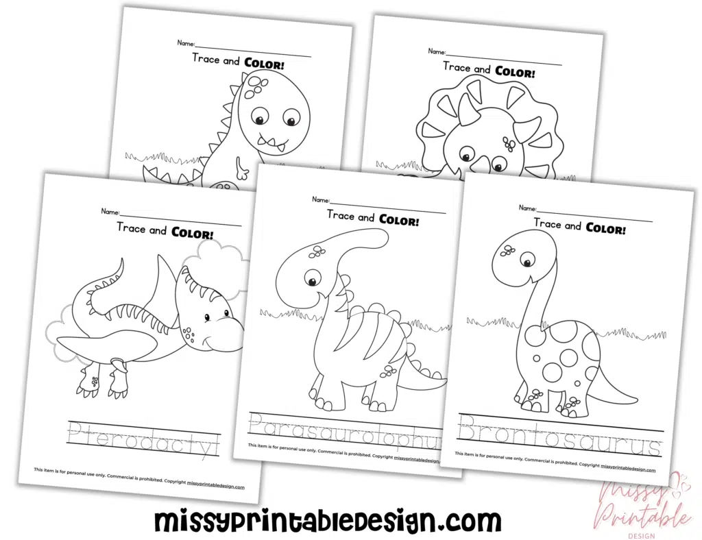 dinosaur trace and color