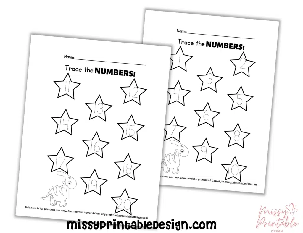 dinosaur number tracing