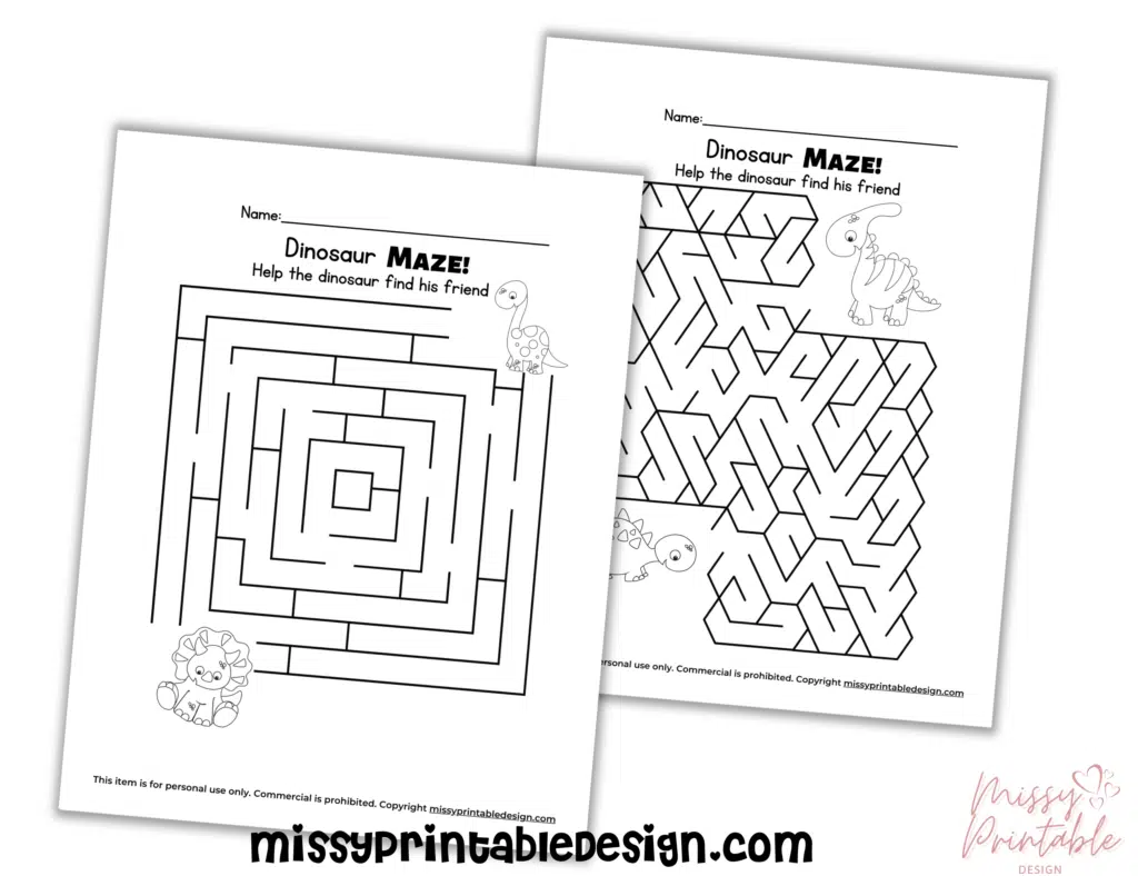 dinosaur maze