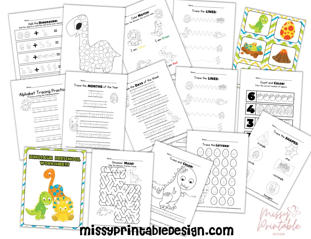 Free Dinosaur Printable Worksheets