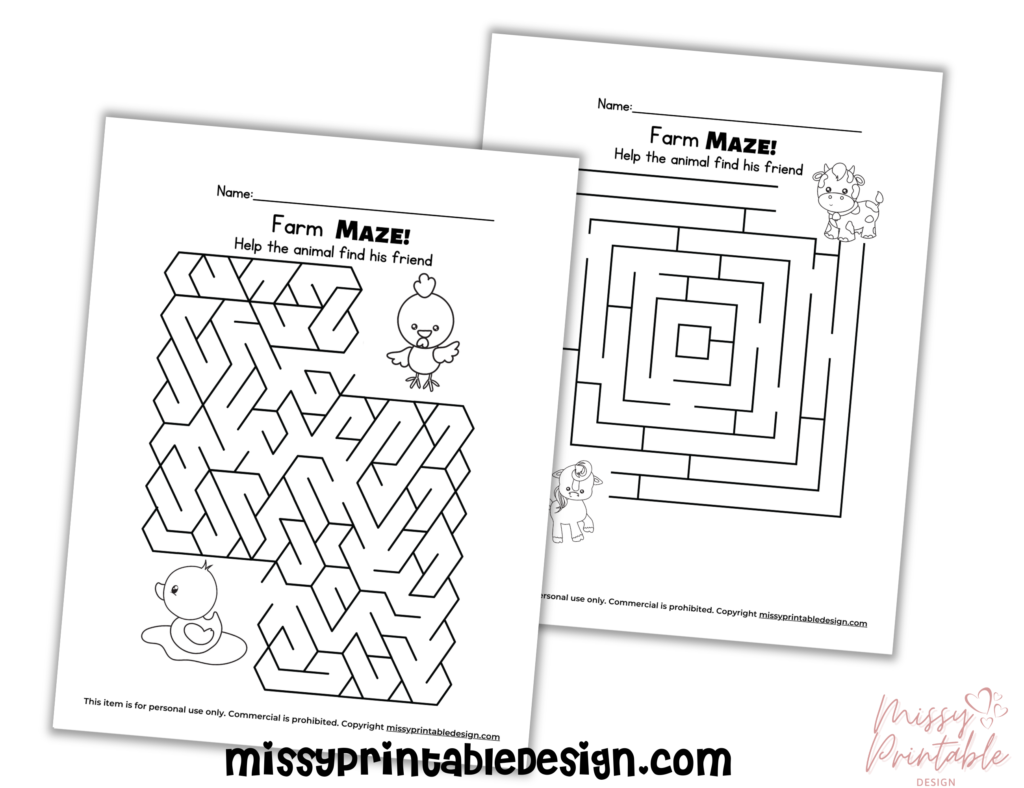 farm animal maze