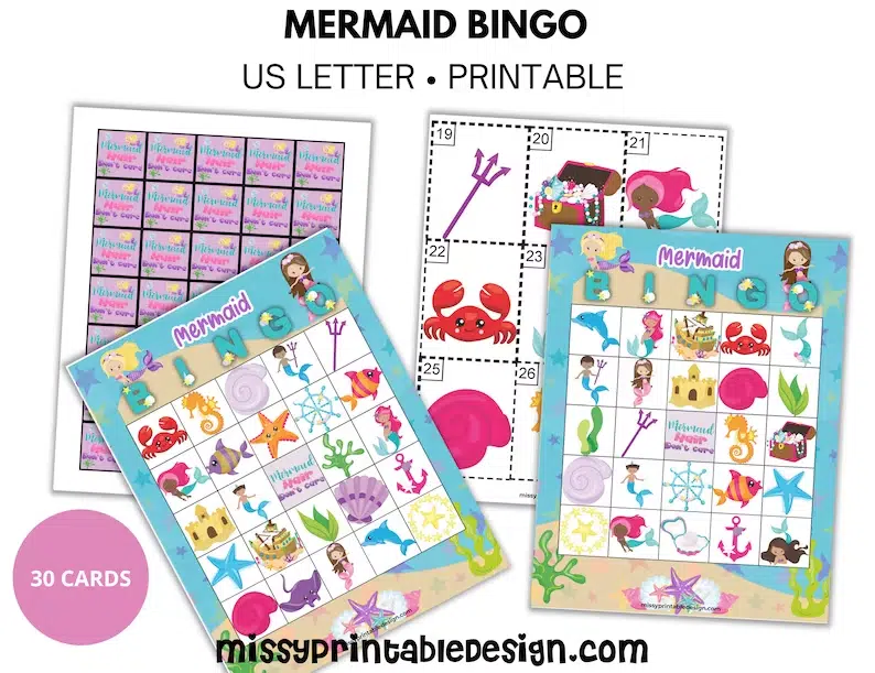 Printable Mermaid Bingo