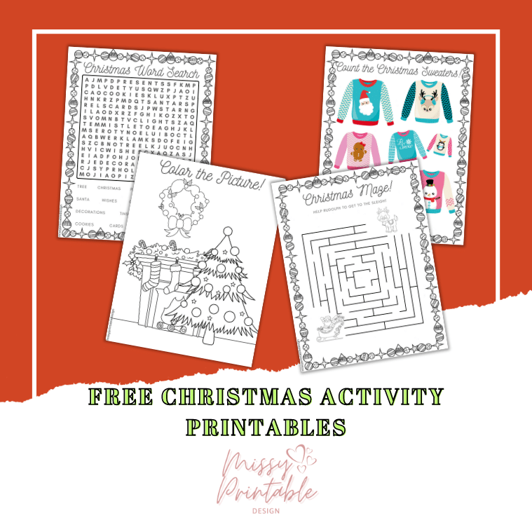 Free Christmas Activity Printables - MissyPrintableDesign