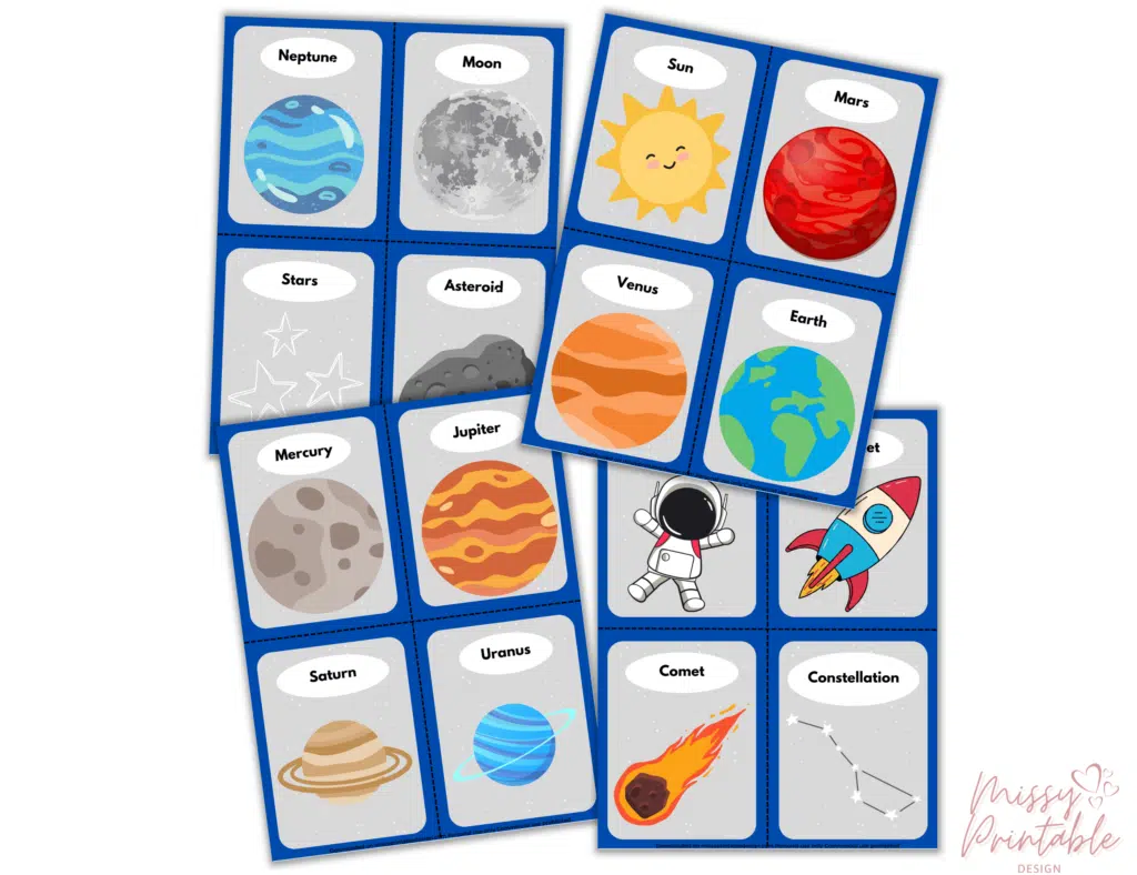 Free Printable Space Flashcards