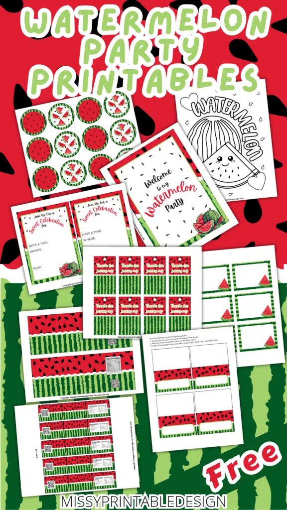 free watermelon party printables