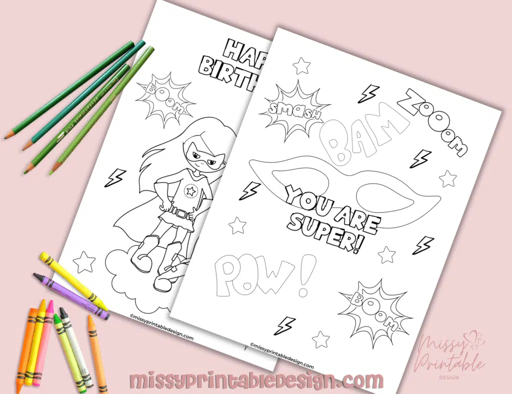 superhero birthday coloring pages