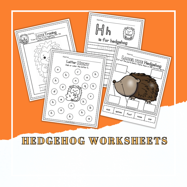 Free Hedgehog Worksheets for Preschool and Kindergarten - Missy ...